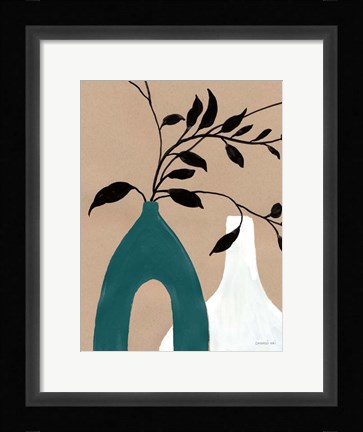 Framed Slender Stems I Blue Print
