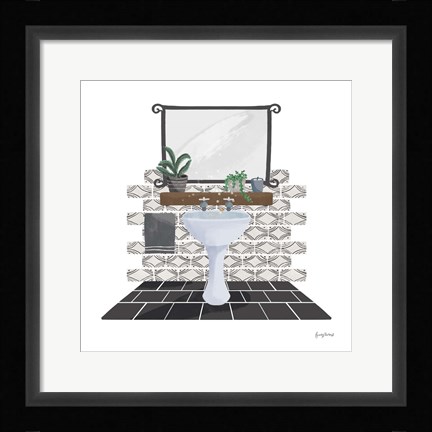 Framed Relaxing Bathroom I Dark Print