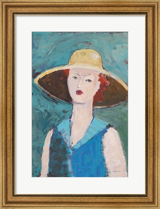 Framed Flea Market Portrait II Blue v2 Print