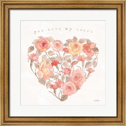 Framed Romantic Blooms VI Print