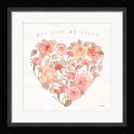 Framed Romantic Blooms VI Print