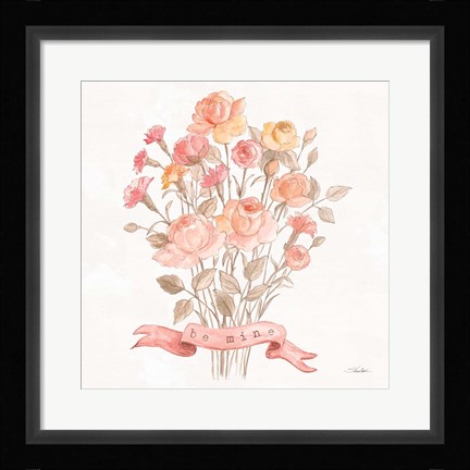 Framed Romantic Blooms IV Print
