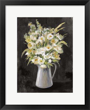 Framed Farm Bouquet on Black Print