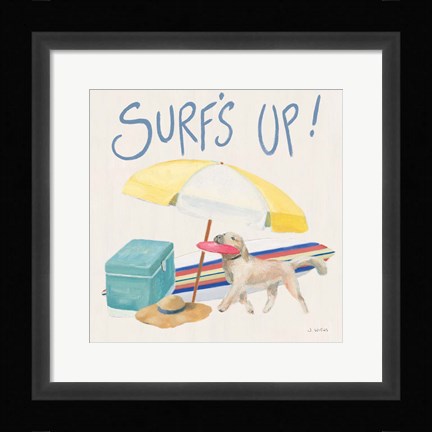 Framed Beach Ride Surfs Up XIV Print