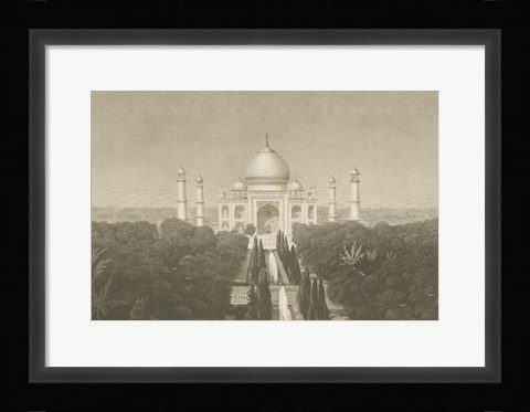 Framed Taj Mahal Postcard II Print