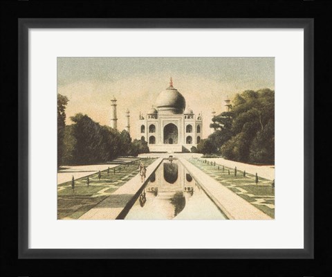 Framed Taj Mahal Postcard I Print