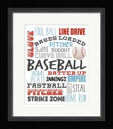Framed Baseball Print
