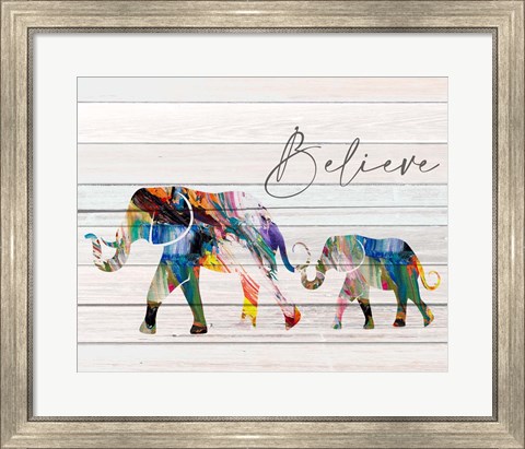 Framed Believe Elephant Print
