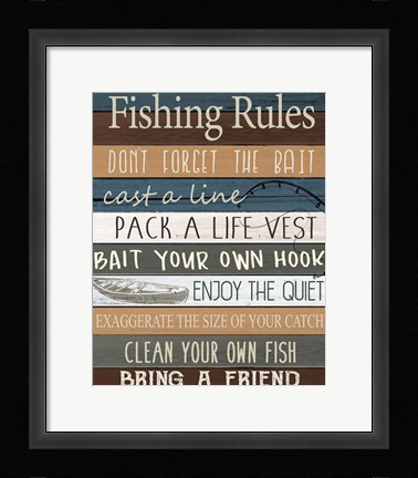 Framed Fishing v2 Print