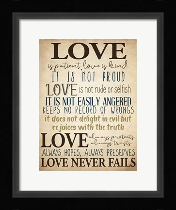 Framed Love Is Print