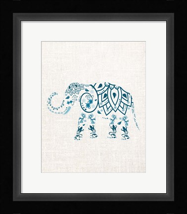 Framed Patterened Elephant Print