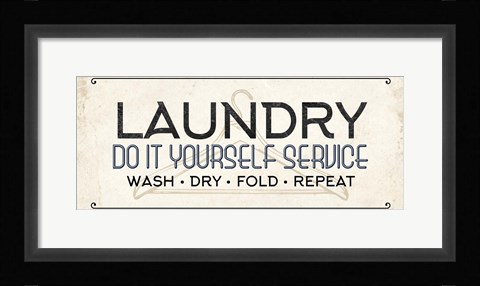 Framed Do It Yourself Laundry Print