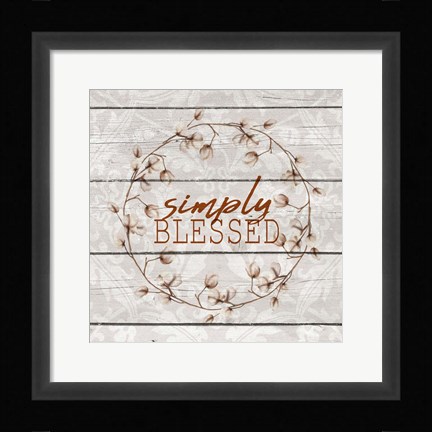 Framed Simply Blessed Cotton Print