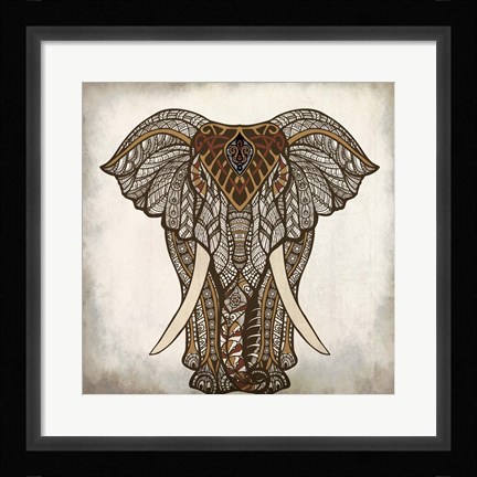 Framed Mandala Elephant Print
