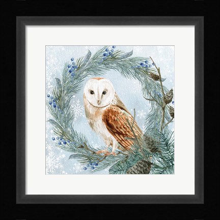 Framed Winter Owl 1 Print