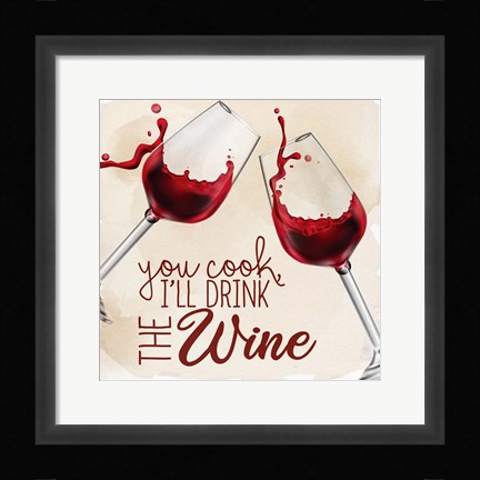 Framed Wine Splash 3 Print