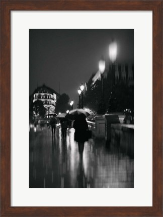 Framed Paris in The Rain Print