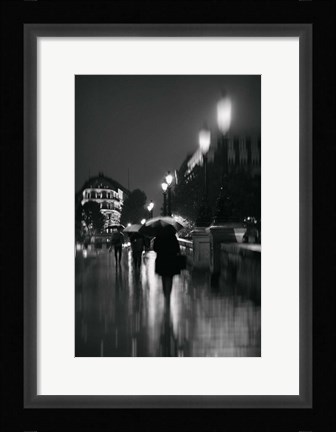 Framed Paris in The Rain Print