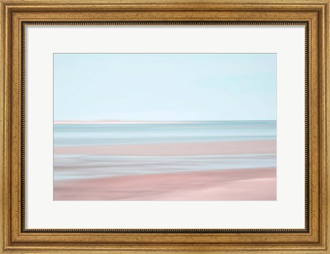 Framed Pastel Abstract Beach 3 Print