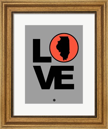 Framed Love Illinois Print