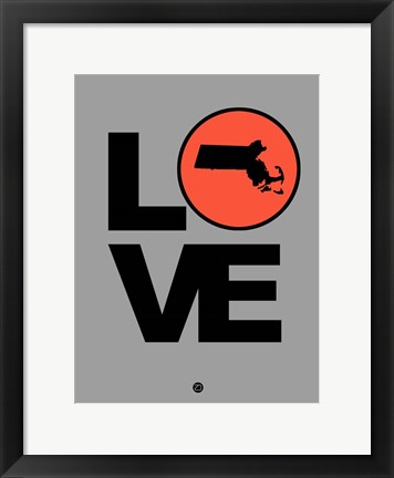 Framed Love Massachusetts Print