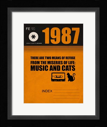 Framed Misic and Cats Print