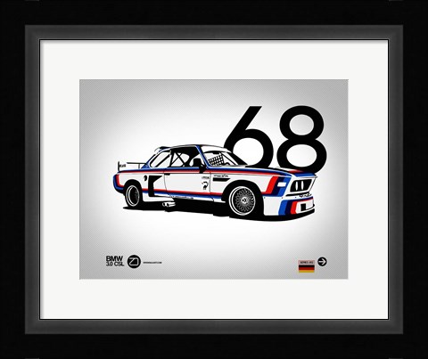 Framed 1968 BMW 3.0 CSL Print