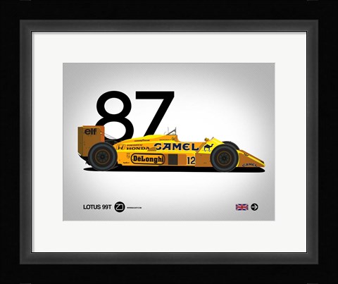 Framed 1987 Lotus 99T Print