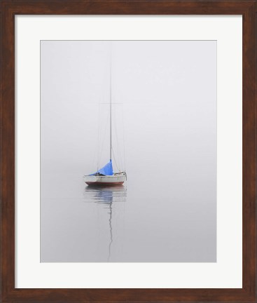 Framed Sailboat; Red, White &amp; Blue Print