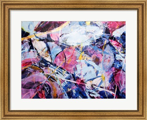 Framed Icy Winter Leaves 4 Print