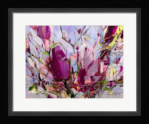Framed Magnolia Blossoms Print