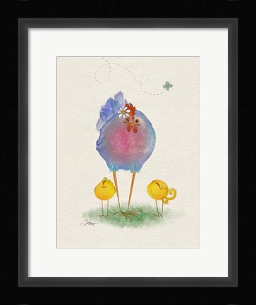Framed Flora Hen Print