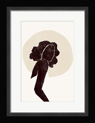 Framed Black and Beige I Print