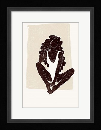 Framed Black and Beige III Print