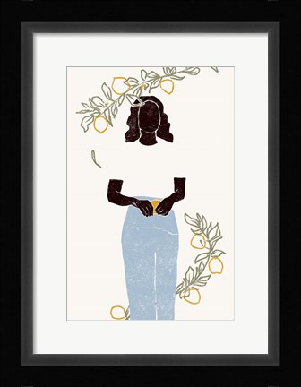 Framed Lemon Picking Print