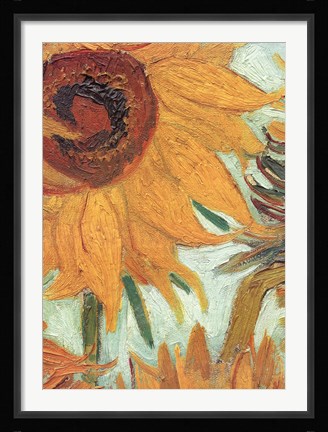 Framed Vase with Twelve Sunflowers, .c1888 (detail) Print