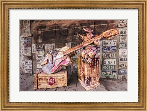 Framed Luckenback&#39;s Guitar-playing Armadillo Print