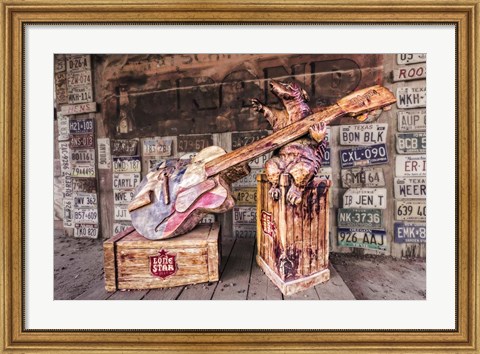 Framed Luckenback&#39;s Guitar-playing Armadillo Print