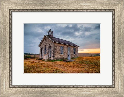 Framed Stormy Morning at the Lower Fox Creek Schoolhouse Print