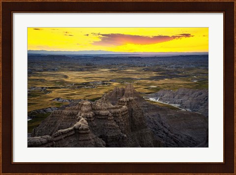 Framed Badlands Sunset Print
