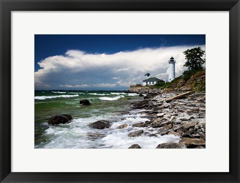 Framed Storm Over Tibbetts Point Lighthouse Print