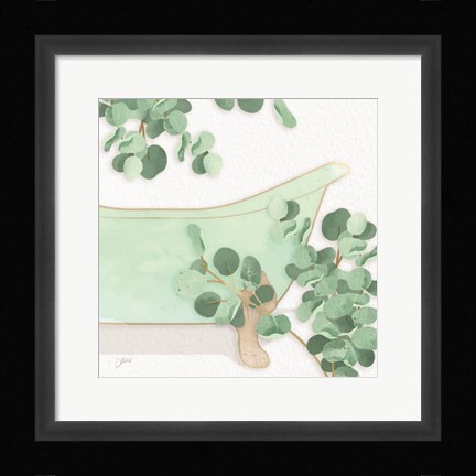 Framed Mint Bath 1 Print