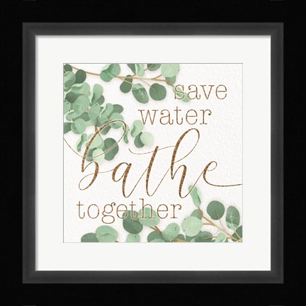 Framed Mint Save Water Print