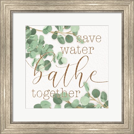 Framed Mint Save Water Print