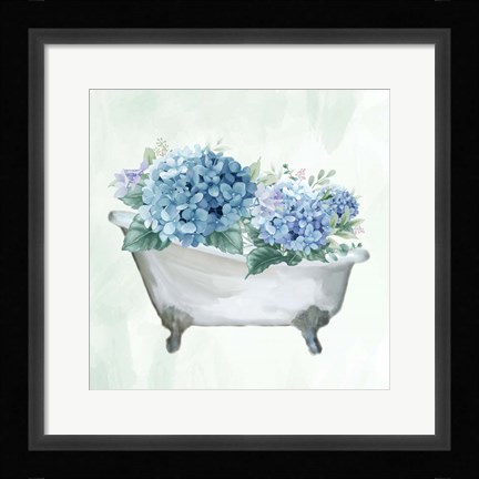 Framed Hydrangea Bath 1 Print