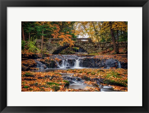 Framed Autumn at the Stone Bridge Print