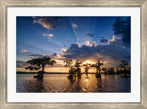 Framed Sunset on Lake Martin Print