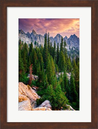 Framed Morning in the Sawtooths II.tif Print