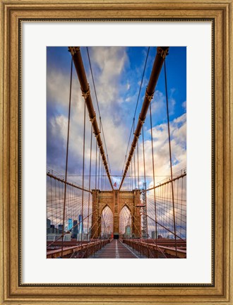 Framed Spring Evening on the Brooklyn Bridge Print