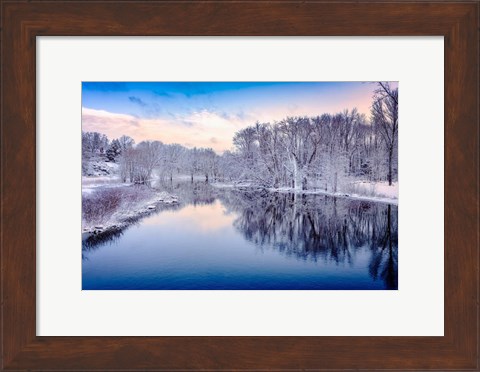Framed Winter on the Concord River Print